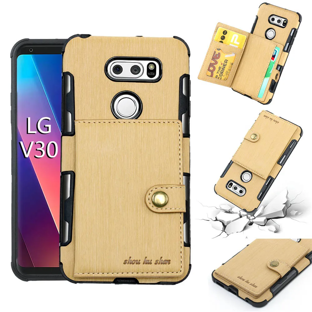 Чехол-бумажник с карманом для карт для LG V30 K40 K12 TPU+ PU чехол с отделением для карт Ретро кошелек Флип кожаный силиконовый защитный чехол для телефона - Цвет: Yellow