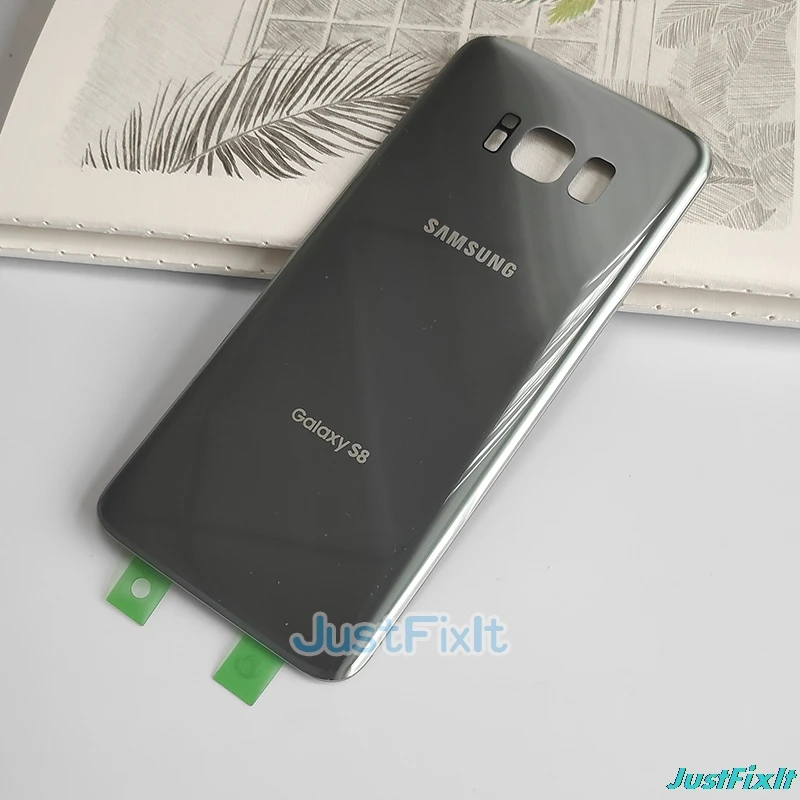 silver Для SAMSUNG Galaxy S8 G950 S8+ S8Plus G955 задняя крышка батарейного отсека задняя стеклянная крышка Корпус чехол Замена батарейного отсека - Цвет: silver