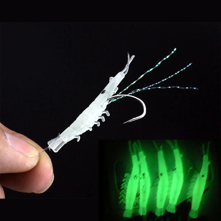 Бесплатная доставка яркая неоновая приманка Товары для рыбалки|shrimp hook|lure luminousbait