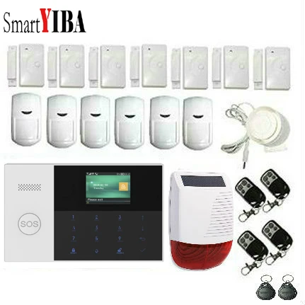 Охранная сигнализация SmartYIBA с ЖК дисплеем 2 4 дюйма SOS Wi Fi RFID GSM SMS|Комплекты для