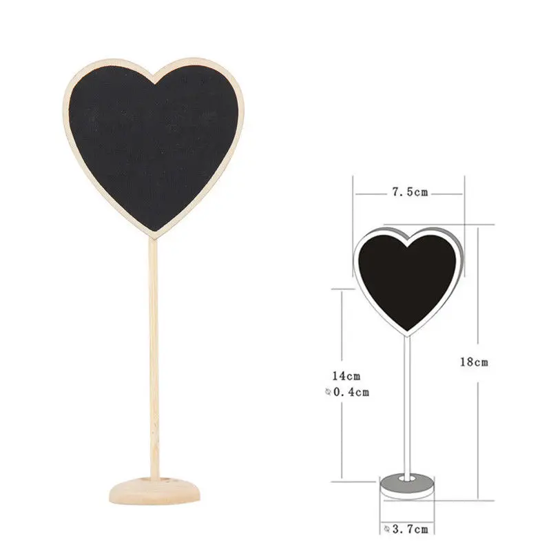 1 шт Мини Деревянный Сердце/прямоугольник Форма доске стойки доски для записей