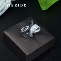 hibride elegant angel wing feather full cubic zirconia pave women bridal engagement ring jewelry addiction r 06