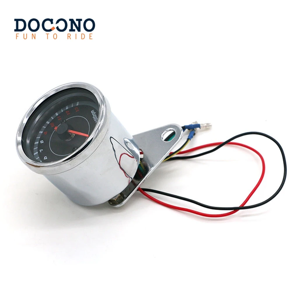 Хром и черный мотоцикл одометр спидометр тахометр Спидометр LED подсветка км/ч