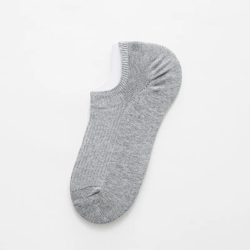 Gray Socks 5 пар/партия, мужские хлопковые носки, новые летние Нескользящие силиконовые невидимые лодочки, носки harajuku, мужские носки до щиколотки, противоскользящие мужские Meias - Цвет: Gray Socks