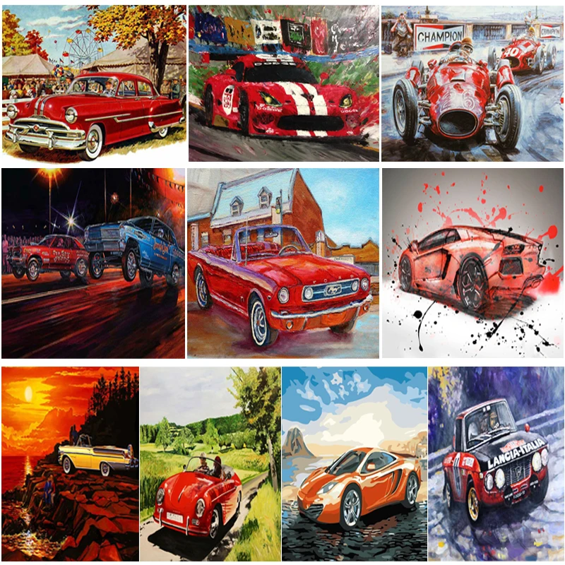 OUYIJIA 5D DIY автомобиль мультфильм мотоцикл ретро красота алмазная живопись CrossStitch