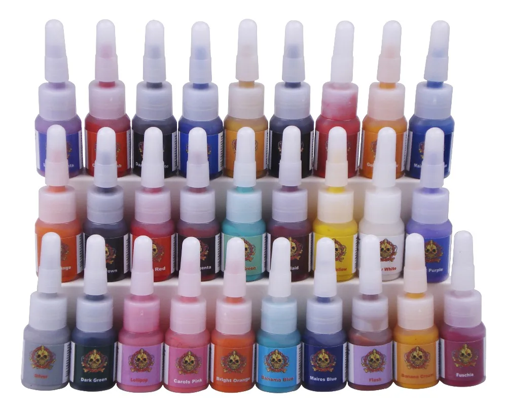 

28pcs tattoo ink kit pigments permanent makeup 5ml/bottle cosmetic manual body painting supply