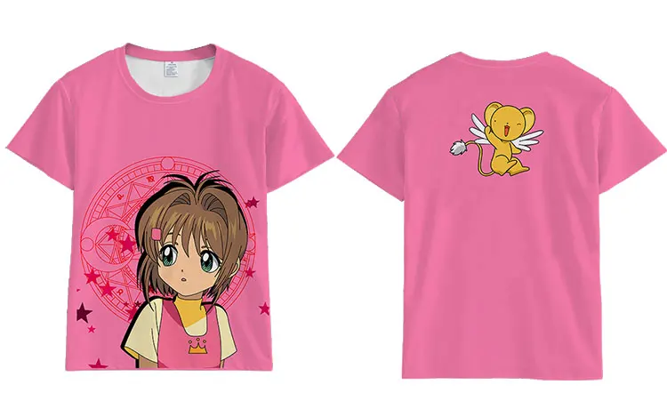 Аниме Cardcaptor Sakura футболка для мужчин и женщин с коротким рукавом летнее платье мультфильм cardcaptor Sakura футболка