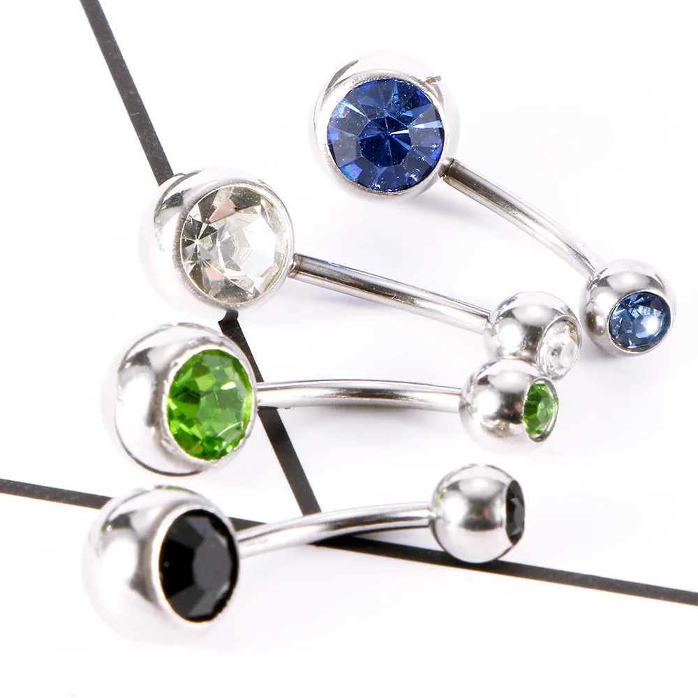 Женское кольцо для пирсинга пупка с кристаллами 12 цветов|Украшения тела| |