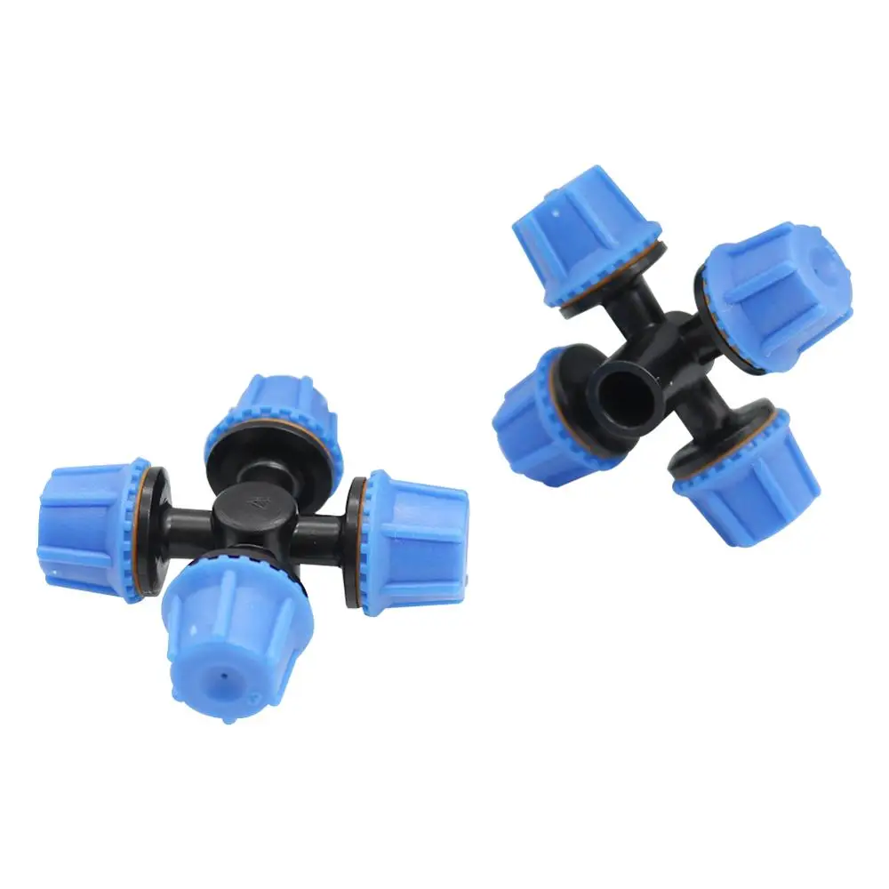 

10 Pcs 6mm Cross Atomization Fog Nozzle With Seal Ring Garden Irrigation Industry Farm Dust Removal Cooling Mist Sprinklers