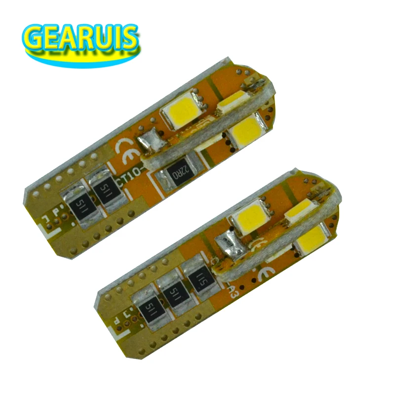 100 шт. Super brilhante T10 LEVOU Inundacao 0.15A 8 smd 2835 unde erro PCB 5 Вт 147 Wedge Porta Instrumento Боковая лампа