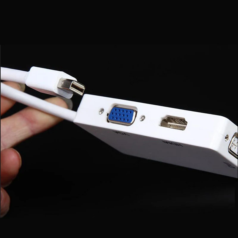 3 In 1 MINI DP To HDMI DVI VGA Adapter Converter Cable Male Female Thunderbolt Mini Display Port 1080P for MacBook Air Pro |