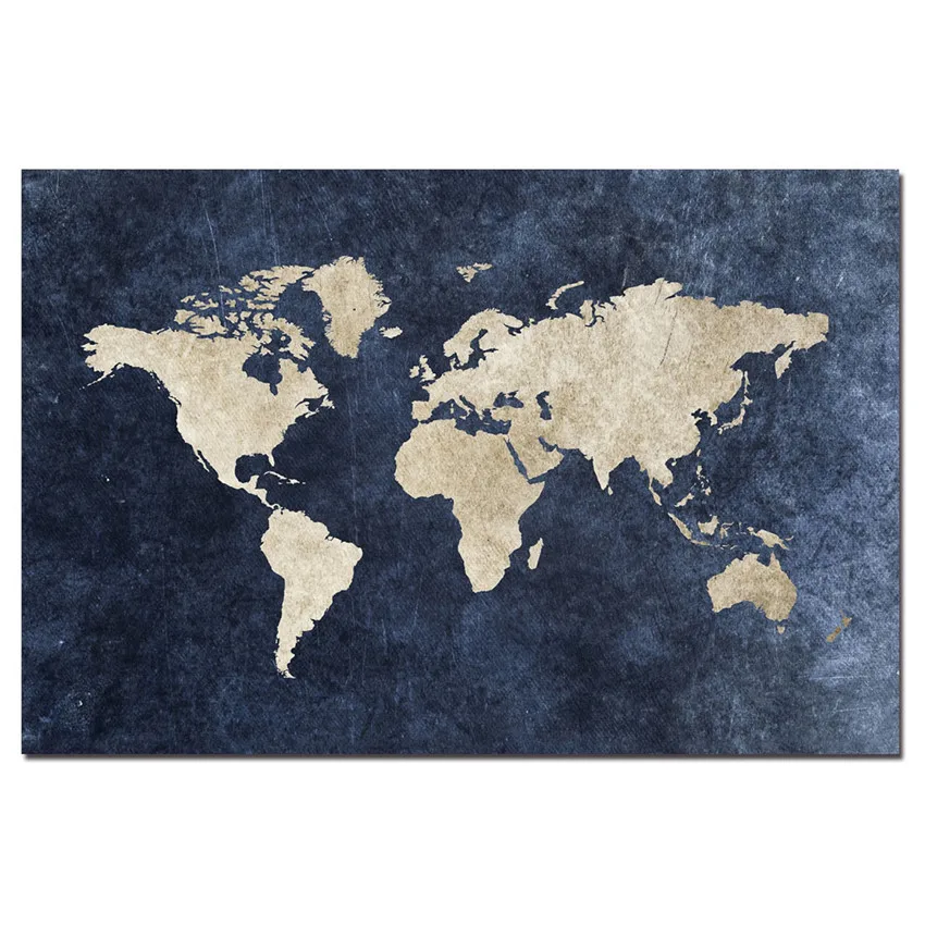 1 панель современная абстрактная карта живопись на холсте настенная куадро мира