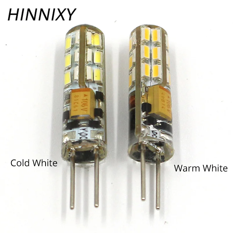 Hinnixy 5 шт./лот G4 диммируемая лампа 8 мм 150lm 24LED AC DC 12V 3W теплый белый холодный супер