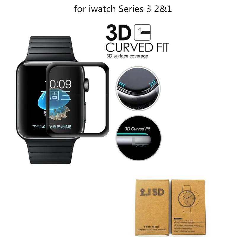 3D полное покрытие закаленное стекло протектор экрана для iWatch 44 мм 40 42 38 изогнутая