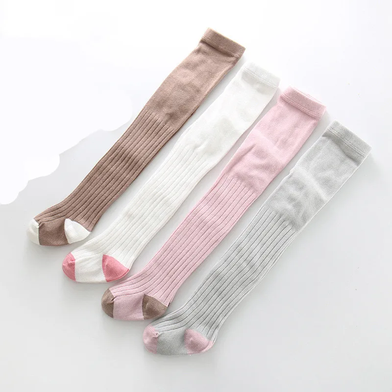 Теплые мягкие хлопковые однотонные милые леггинсы для новорожденных девочек