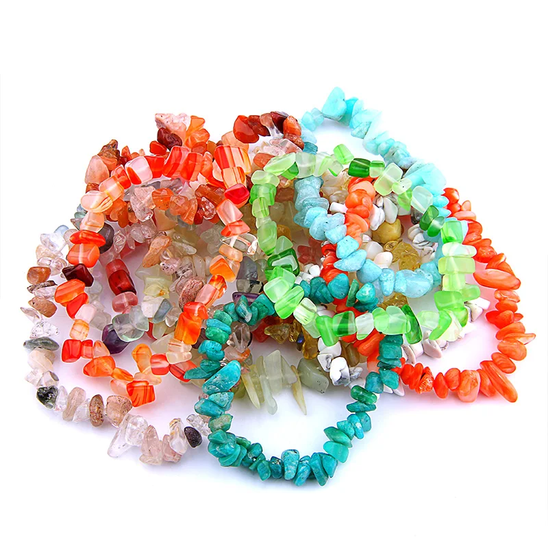 Стрейчевый браслет из аквамарина аметиста опала сердолика флюорита|Плетеные