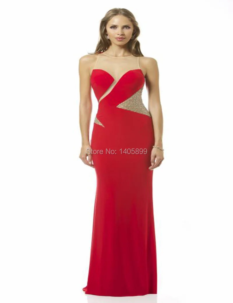 New Arrival Tank O Neck Beads Chiffon Mermaid Sexy Long Prom Dress 2015 Robe De Soiree | Свадьбы и торжества
