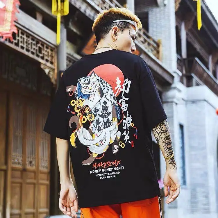 Летняя женская и мужская футболка в стиле Харадзюку|Футболки| |