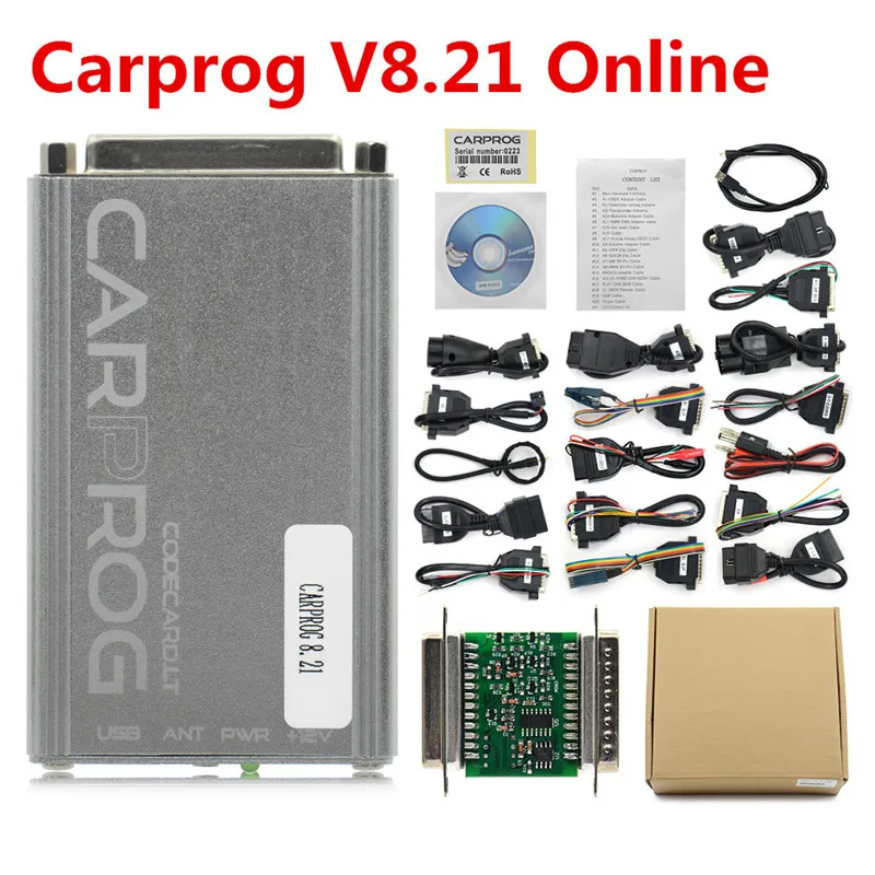V8.21 full Online Онлайн-программатор Carprog FW V8.21 Полный комплект с 21 адаптерами все программное обеспечение инструмент для автоматического ремонта автомобиля Prog 8,21 Carprog 10,93 - Цвет: V8.21 full Online