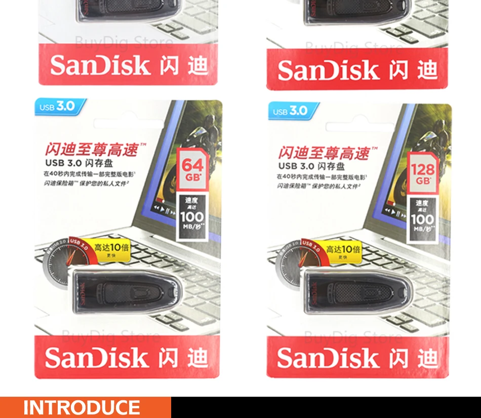Двойной Флеш-накопитель SanDisk USB 3,0 флэш-памяти Drive256gb 128 Гб 64 ГБ 32 ГБ оперативной памяти, 16 Гб встроенной памяти, флешка, флеш-накопитель флэш-диск 100 МБ/с. memoria usb диск для ПК