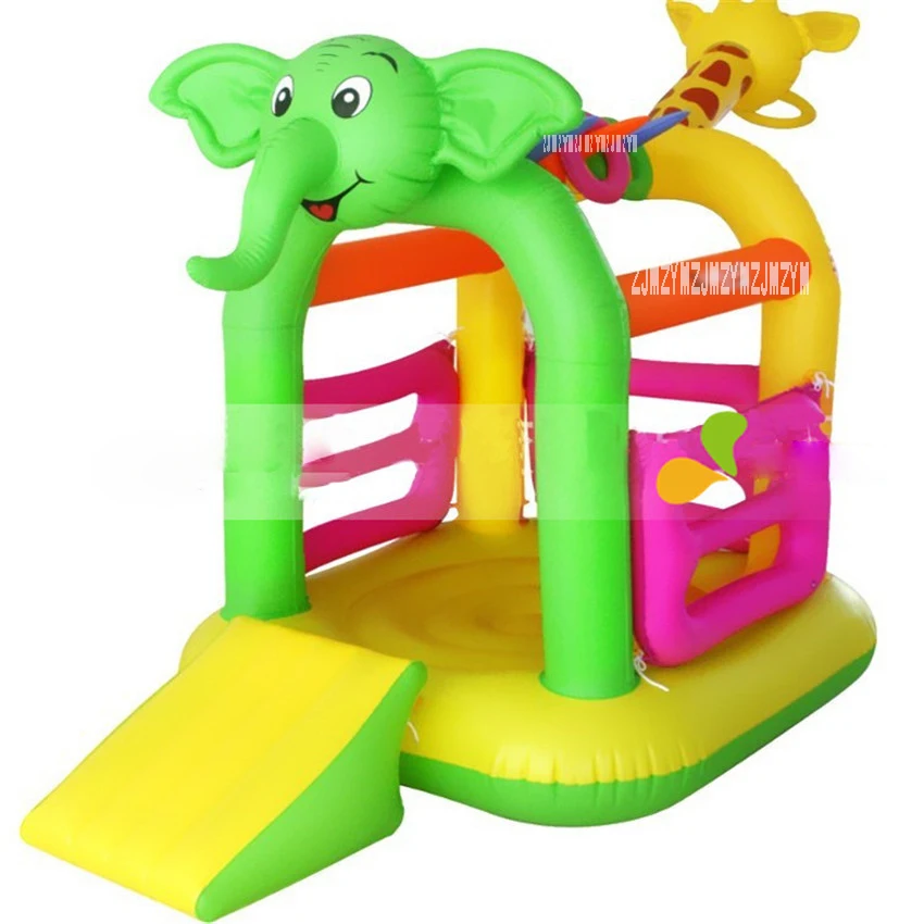 

K-2018 Child inflatable bouncer home trampoline with sliding board kids inflated trampoline with cute animals shape Material PVC