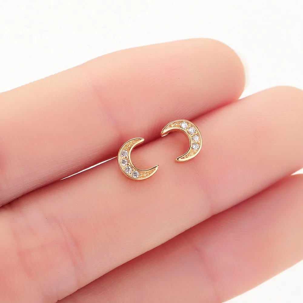 Chandler Горячая Сейлор Мун серьги Crescent Moon Шпилька с кубическим цирконием Луна ухо серьги ювелирные изделия на каждый день лучший маленький подарок
