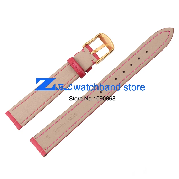 Розовые Ремешки для наручных часов из натуральной кожи 12 мм 14 16 18 20 женские часы с