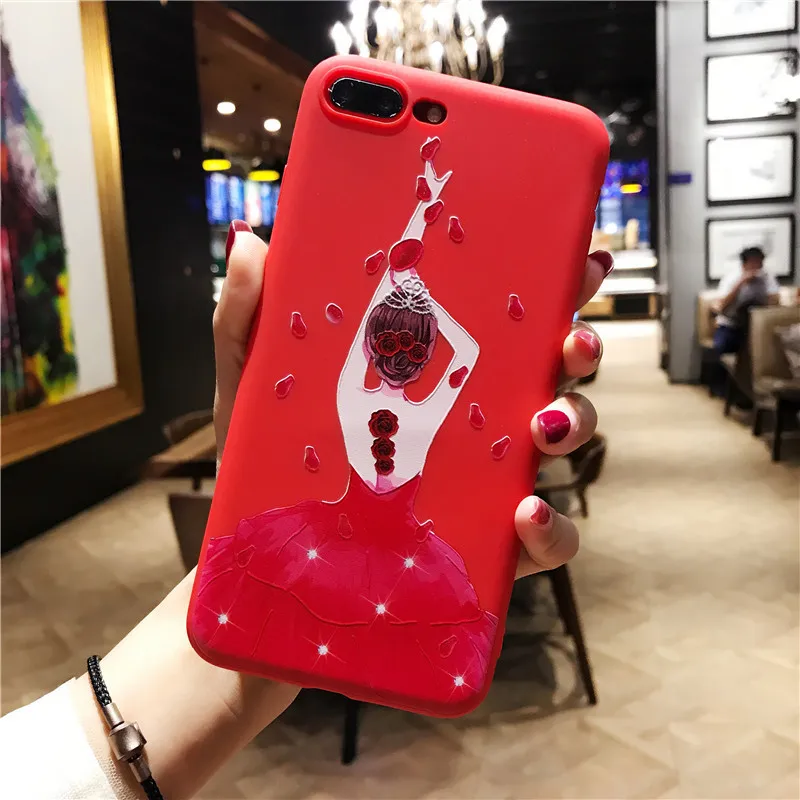 3D рельефный чехол невесты для iPhone 5 S SE 6 6S 7 8 Plus X мягкий из ТПУ Oppo R9 R11 R15 ЧЕХОЛ ДЛЯ vivo