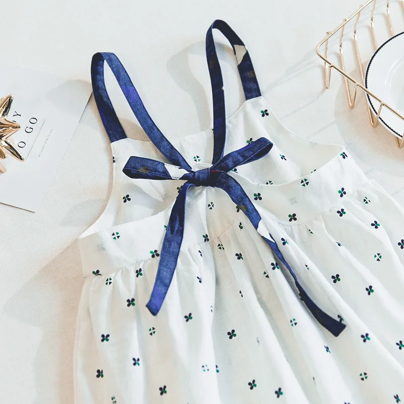 2018 Girls Dress Summer Strap Children's Beach Vacation Clothes Children Floral Princess Party Vestido | Детская одежда и