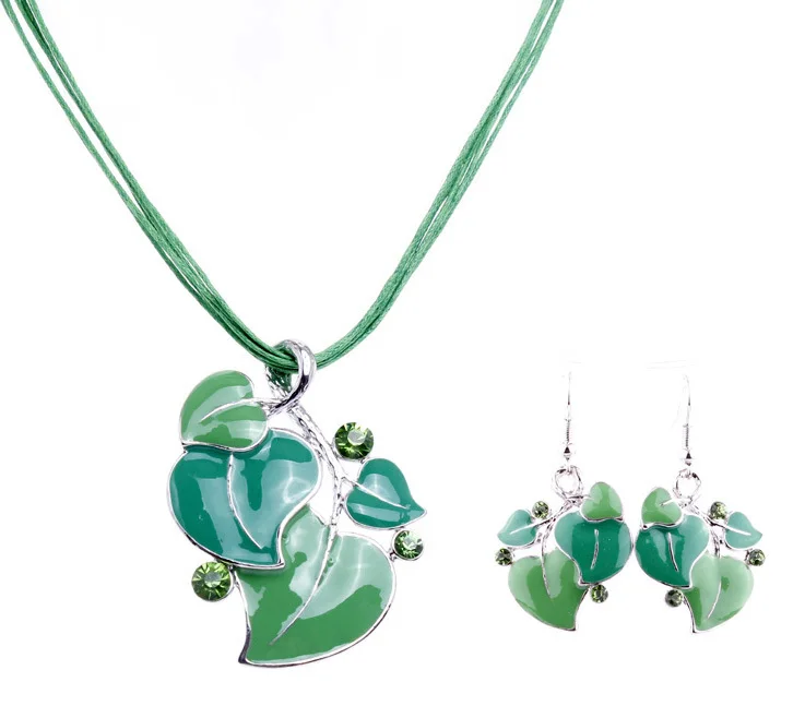 Высокое качество ожерелья покрытые эмалью из сплава и серьги набор женских