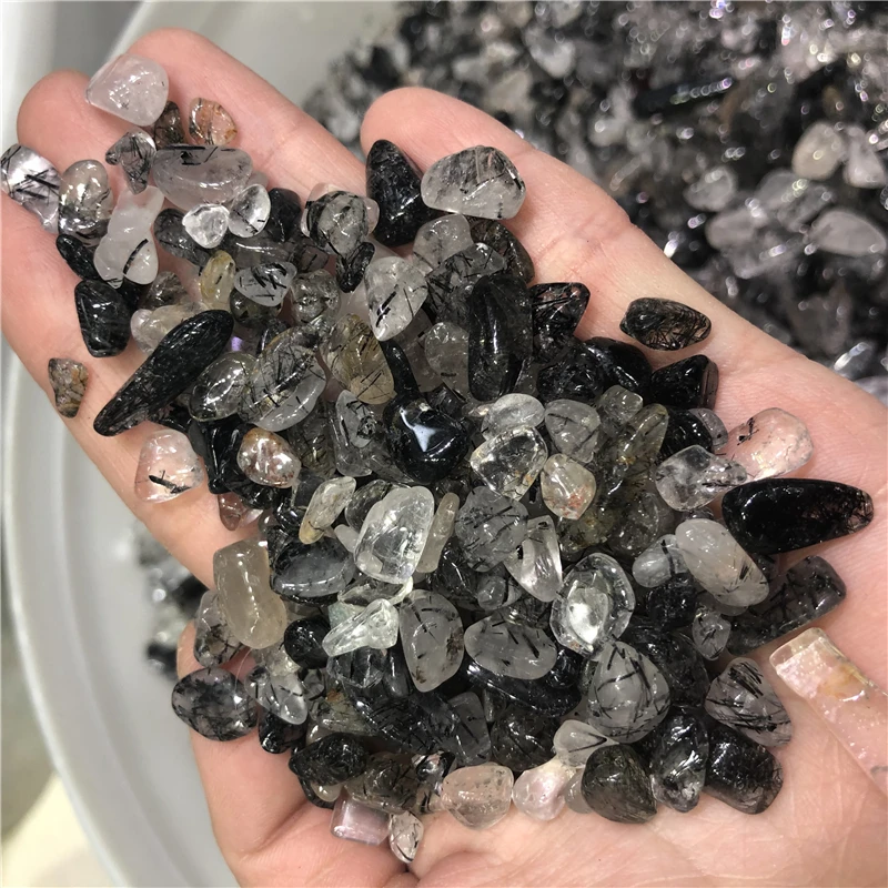 

DHX SW wholesale rare raw tumbled natural black tourmaline rutilated quartz crystal reiki healing remove negative energy
