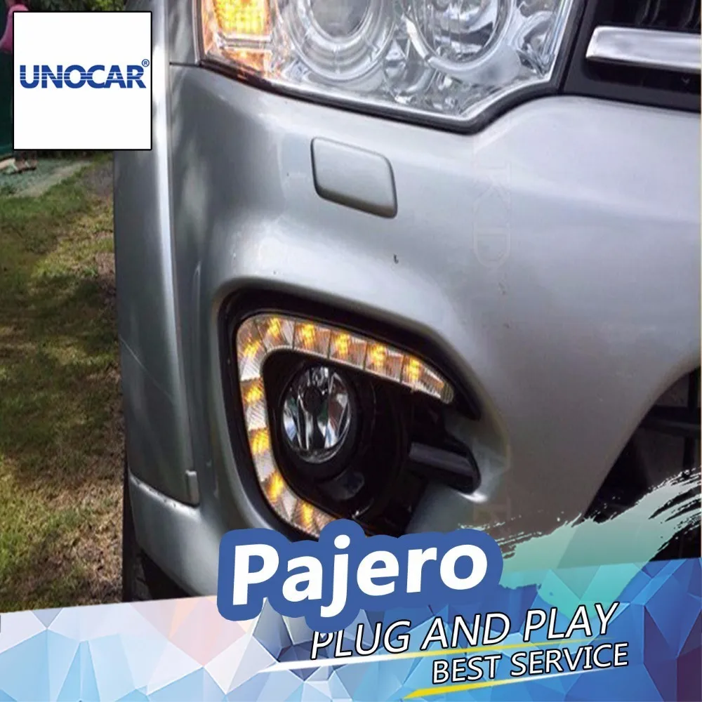 Светодиодные дневные ходовые огни UNOCAR для Mitsubishi Pajero Sport 2013 2014 2015 противотуманная