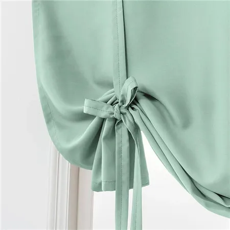 Mint Green XYZLS римские жалюзи Короткие шторы для кухни одноцветное цвет плотные шторы s стержень карман современный 1 шт - Цвет: Mint Green