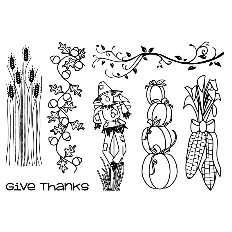 

ZhuoAng Autumn Field Clear Stamps for DIY Scrapbooking/Photo Album Decorative Card Making Clear Stamps Supplies