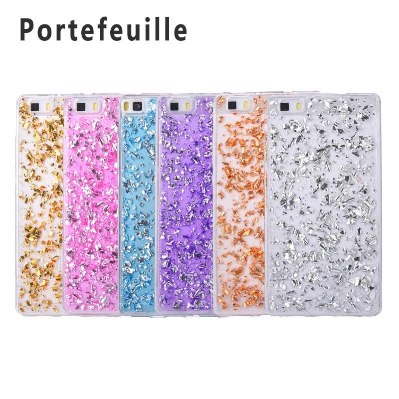 Portefeuille Роскошные Искра Bling Блеск блестка кремния милый чехол для Huawei P8 Lite p9 P10