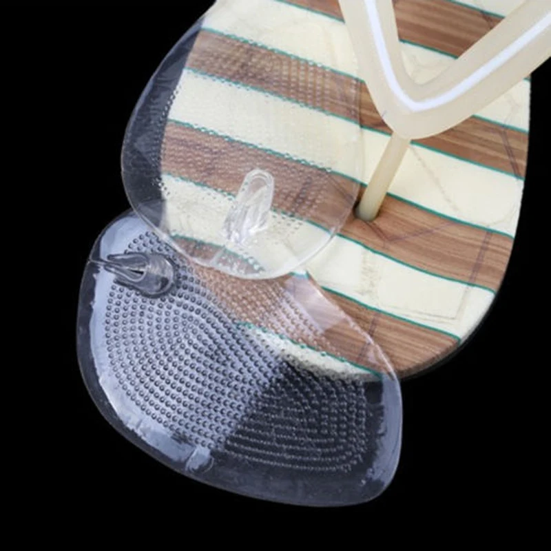 1pair Elastic Gel Forefoot Silicone Shoe Pad Foot Support Cushions Sore Pain Insoles Women's High Heel Foot Care Protector