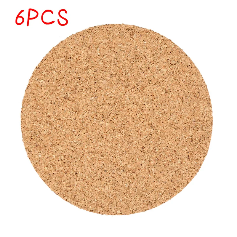 6pcs for Dining Table Natural Cork Drinks Coffee Tea Cup Coaster Wine Pad 9CM Mat Bowl PlacematHome Kitchen Accessories | Дом и сад