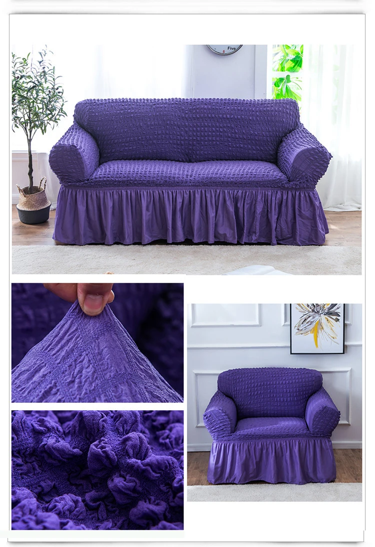 Jacquard Sofa Cover With skirt Popcorn Europe Couch Cover Stretch Slipcovers Furniture Covers for living room 1/ 2/3/4-Seat sofa