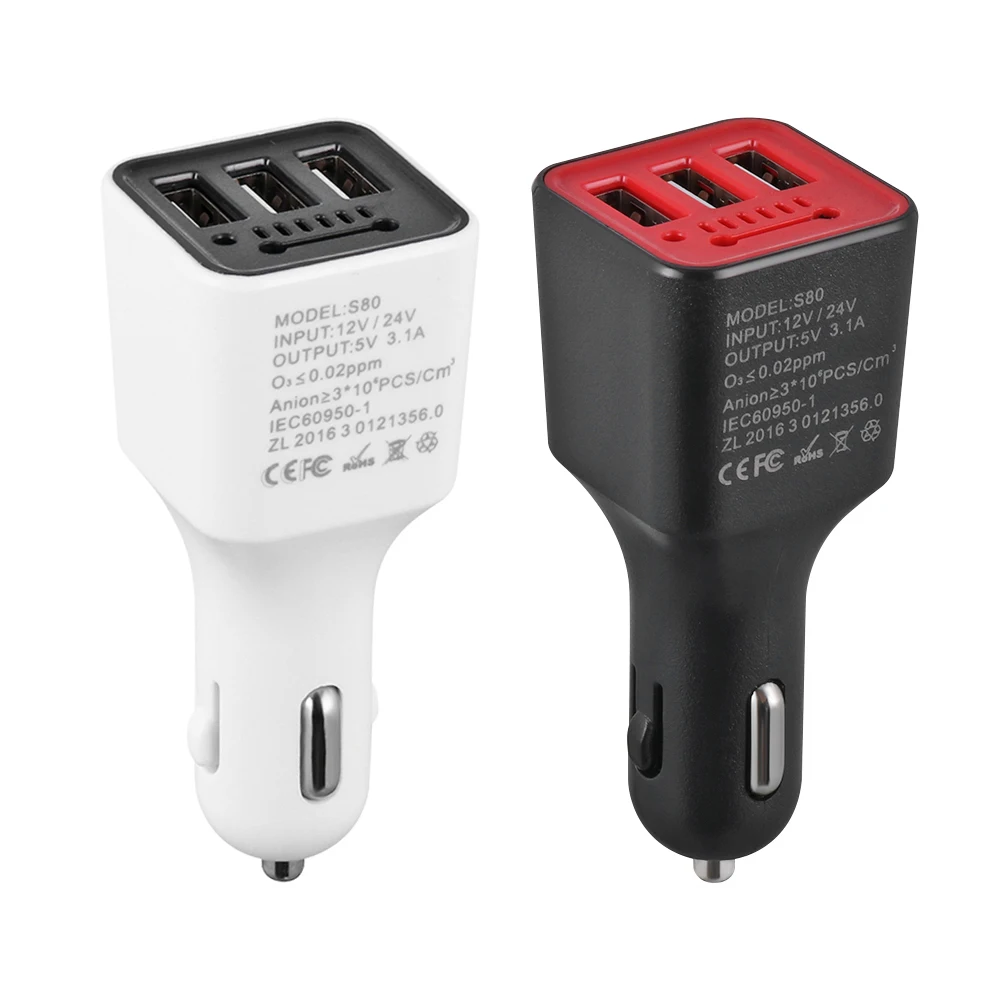 Автомобильный очиститель воздуха Свежий 3 USB зарядное устройство 2 в 1 быстрое