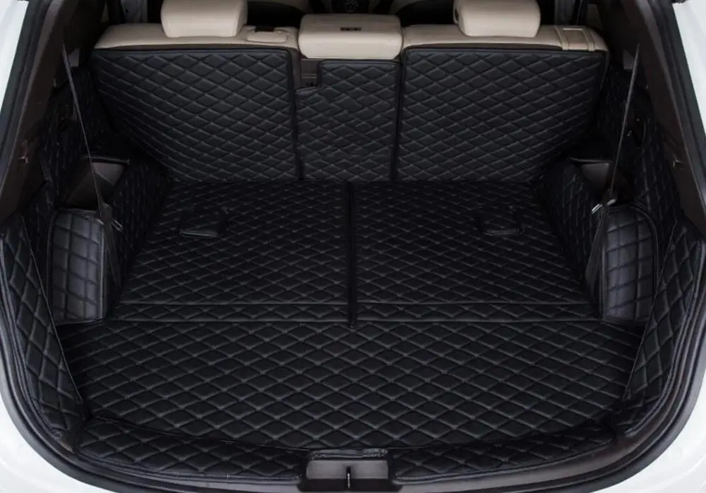 Волоконно-кожаный коврик для багажника автомобиля hyundai santa fe 2013 2014 2015 2016 2017 2018 3-го