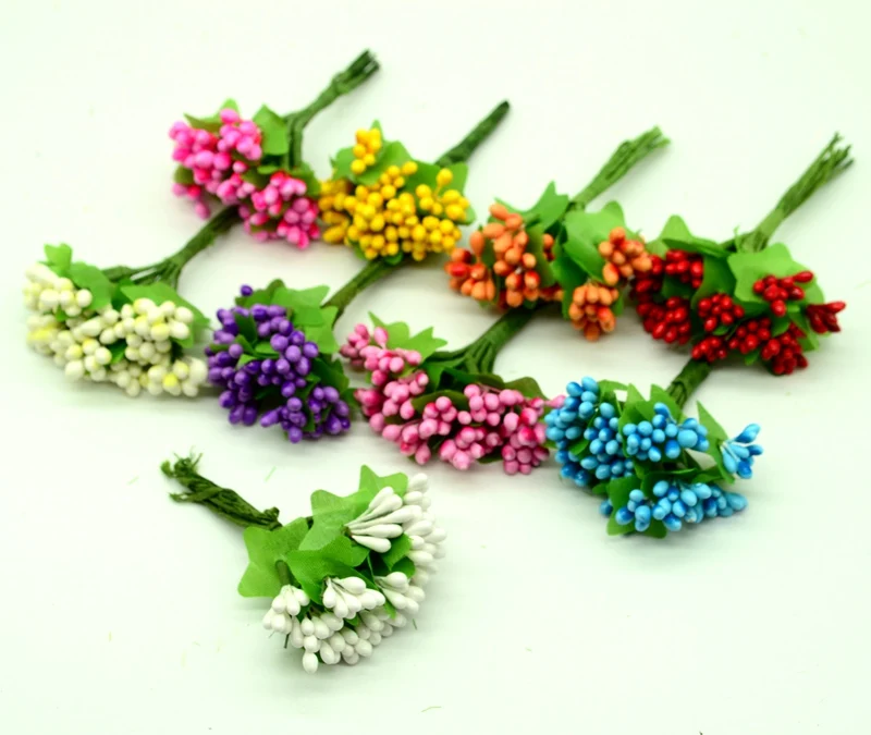 12 шт. домашний декор Свадебные фальшивые цветы для вазы дешевые шелковые тычинки