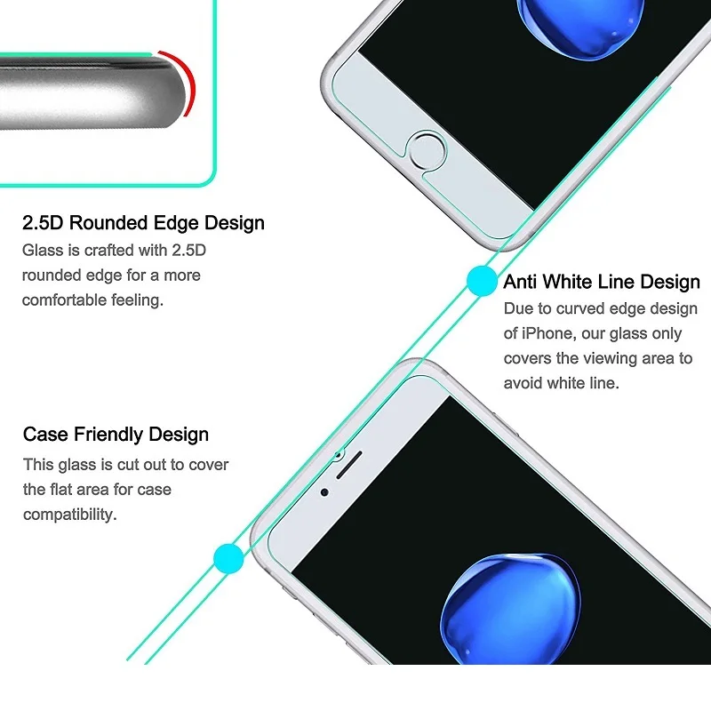 

VSKEY 100PCS 2.5D Tempered Glass For iPhone X XR XS Max Screen Protector for iPhone 5.8in/6.1in/6.5inch Protective Glass Film