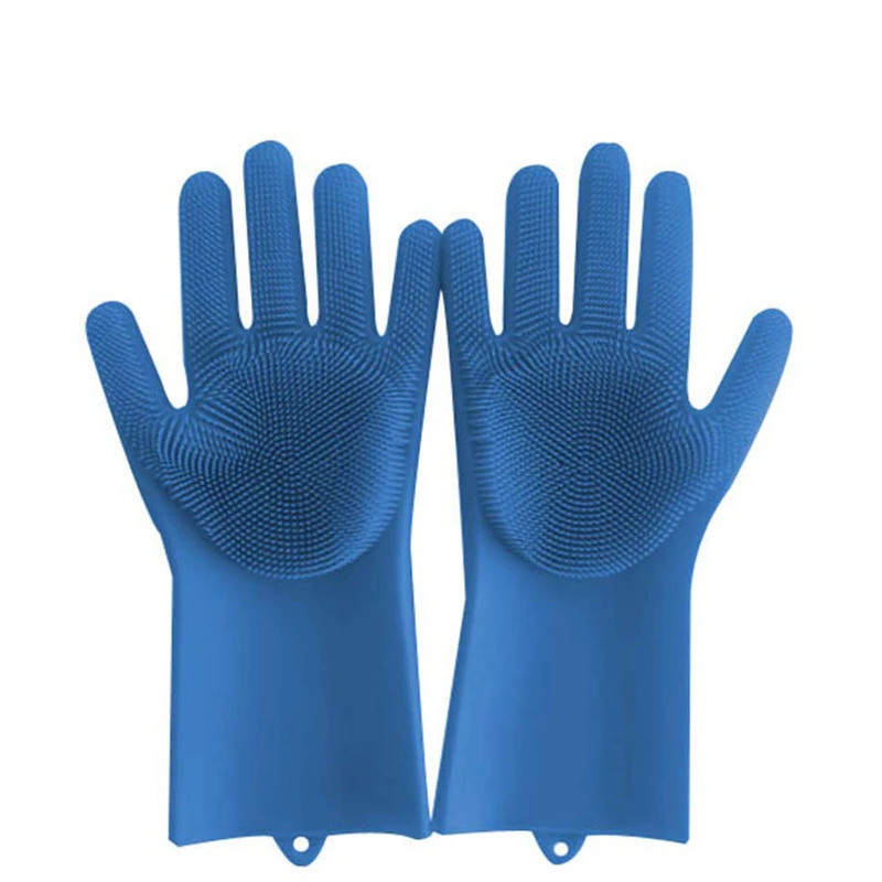 Magic Silicone Scrubber Rubber Cleaning Gloves Dusting|Dish Washing|Pet Care Grooming Hair Car|Insulated Kitchen Helper | Дом и сад