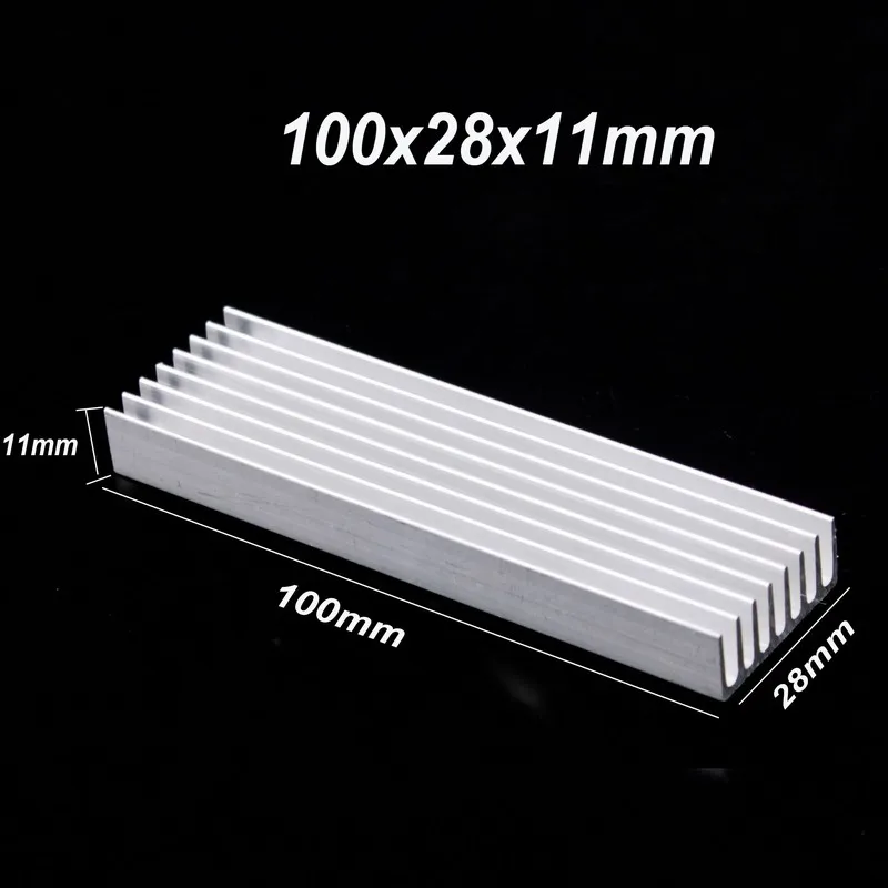 Gdstime 3 шт. 100x28x11мм алюминиевый радиатор со светодиодом DIY радиатор охлаждения процессора 100 мм x 28 мм x 11 мм