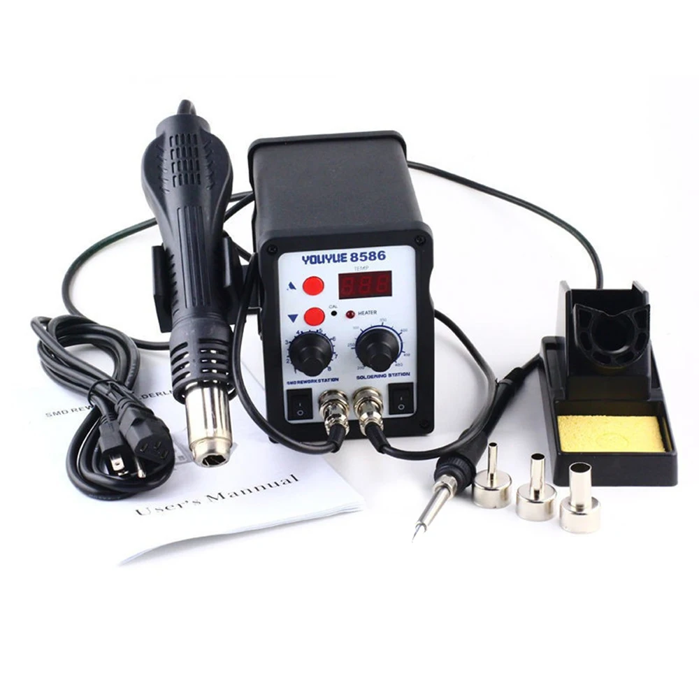 YOUYUE 8586 110 V-220 V 2 в 1 BGA паяльная станция Электрический паяльник для подключения к Термовоздушная паяльная станции для PCB электрическая паяльная