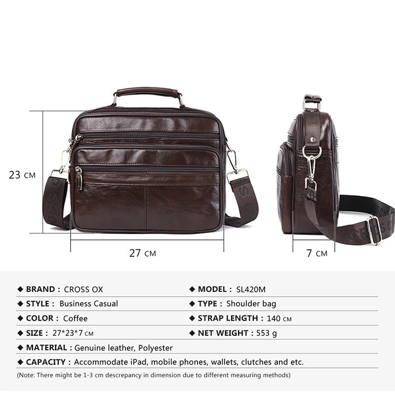 CROSS OX Новинка Пояса из натуральной кожи мужские сумки Винтаж ранцы сумка должна