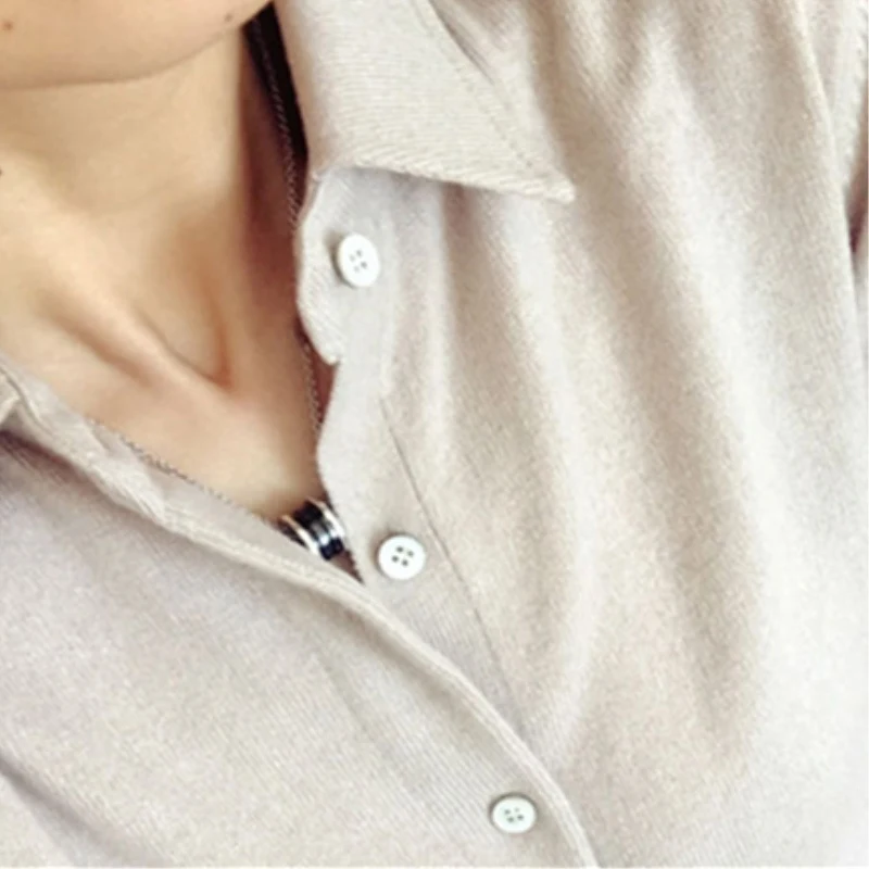 2018 Spring Autumn Women Cashmere Wool Sweaters Cardigans Turn Down Neck Sexy Casual Fashion Solid Color Femme Knitted Plus Size |