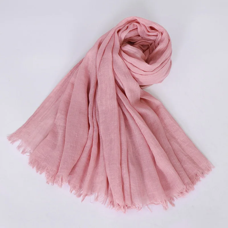 Spring summer maxi Plain Hijab Scarf Shawls muslim headscarf soft cotton Frayed Hijabs Pashmina wraps headband scarves 190x120cm |