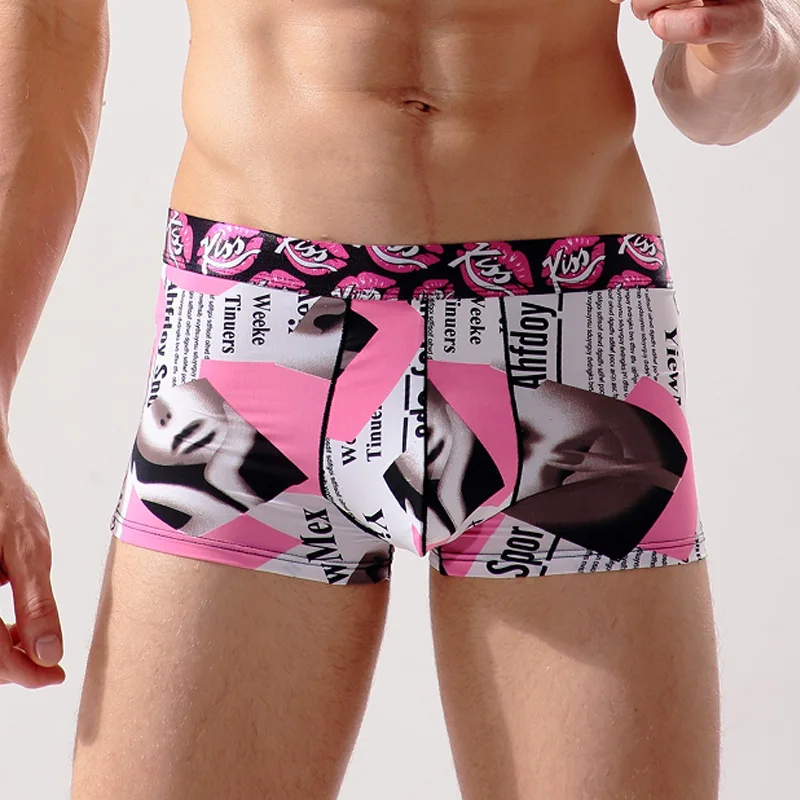 Для мужчин боксер шелковое нижнее белье Соблазнительные мужские трусы боксеры