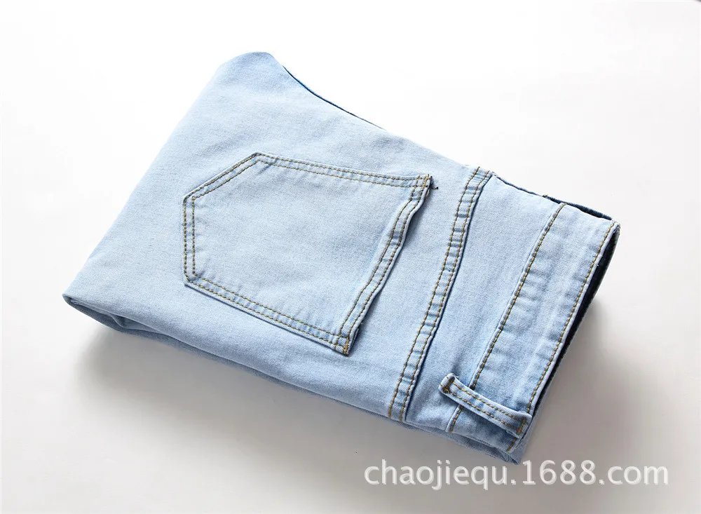 REPPUNK 2018 New High Street Men Jeans Stretch Destroyed Ripped Design Fashion Ankle Zipper Skinny For male hiphop Pencil Pants | Мужская